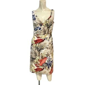 Tommy Bahama 100% Silk Hawaiian Floral Dress Size 2